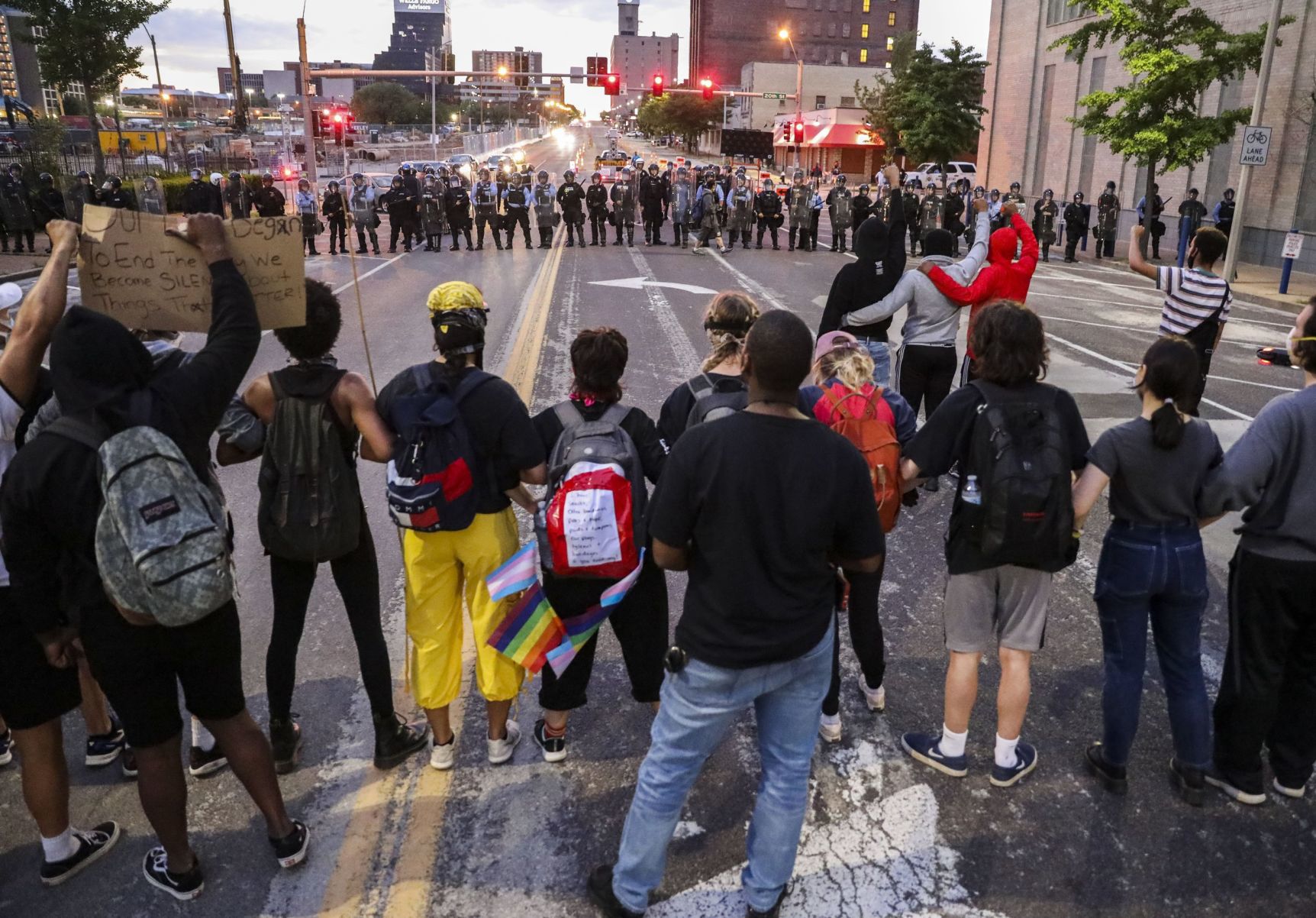 Tear gas and fireworks thrown in Downtown